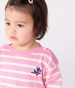 AW25 - A0EE8 01 PINK WHITE FALL WINTER 2025/26 LONG SLEEVES STRIPES TEE TOP