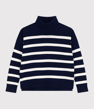 Load image into Gallery viewer, AW25 - A0EFU 01 NAVY WHITE LONG SLEEVES FALL WINTER 2025/26 ICONIC STRIPES TURTLENECK
