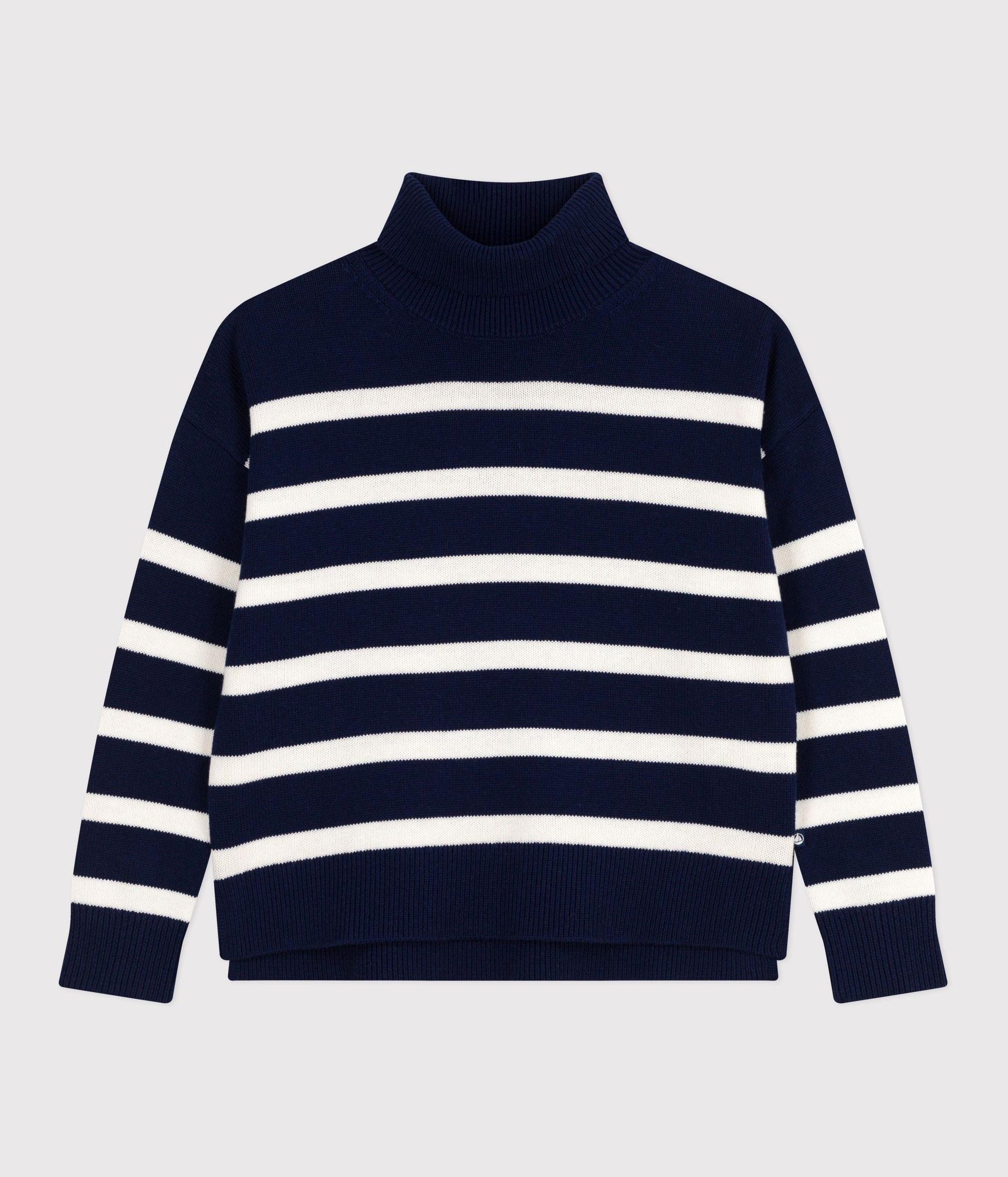 AW25 - A0EFU 01 NAVY WHITE LONG SLEEVES FALL WINTER 2025/26 ICONIC STRIPES TURTLENECK