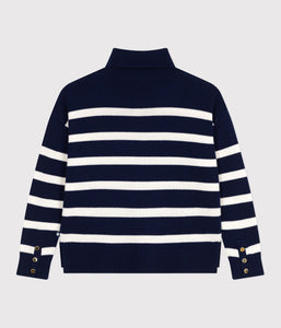 AW25 - A0EFU 01 NAVY WHITE LONG SLEEVES FALL WINTER 2025/26 ICONIC STRIPES TURTLENECK