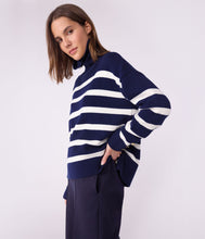 Load image into Gallery viewer, AW25 - A0EFU 01 NAVY WHITE LONG SLEEVES FALL WINTER 2025/26 ICONIC STRIPES TURTLENECK
