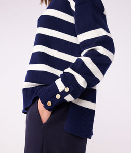 AW25 - A0EFU 01 NAVY WHITE LONG SLEEVES FALL WINTER 2025/26 ICONIC STRIPES TURTLENECK
