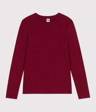 Load image into Gallery viewer, AW25 - A0EG0 01 BURGUNDY LONG SLEEVES CREWNECK TEE FALL WINTER 2025/26
