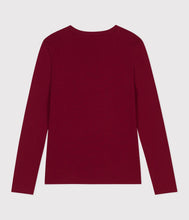 Load image into Gallery viewer, AW25 - A0EG0 01 BURGUNDY LONG SLEEVES CREWNECK TEE FALL WINTER 2025/26
