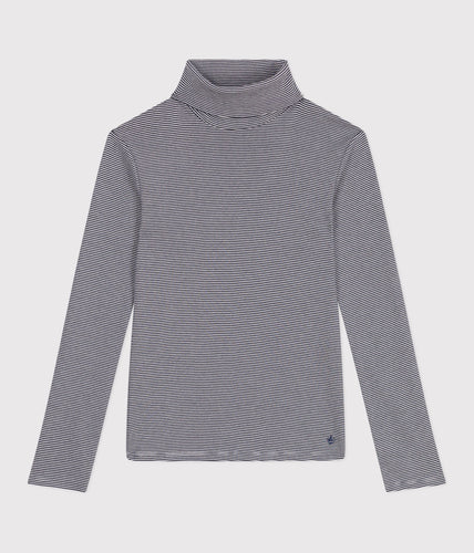 AW25 - A0EG3 01 NAVY WHITE LONG SLEEVES FALL WINTER 2025/26 STRIPES TURTLENECK