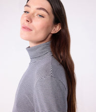 Load image into Gallery viewer, AW25 - A0EG3 01 NAVY WHITE LONG SLEEVES FALL WINTER 2025/26 STRIPES TURTLENECK
