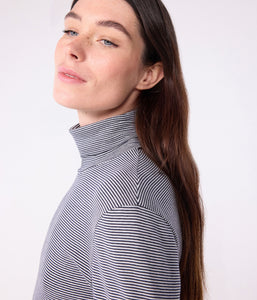 AW25 - A0EG3 01 NAVY WHITE LONG SLEEVES FALL WINTER 2025/26 STRIPES TURTLENECK