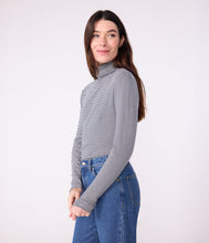 Load image into Gallery viewer, AW25 - A0EG3 01 NAVY WHITE LONG SLEEVES FALL WINTER 2025/26 STRIPES TURTLENECK
