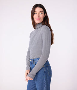AW25 - A0EG3 01 NAVY WHITE LONG SLEEVES FALL WINTER 2025/26 STRIPES TURTLENECK