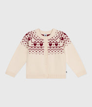 Load image into Gallery viewer, AW25 - A0EGM 01 CREAM RED CARDIGAN FALL WINTER 2025/26 HEARTS
