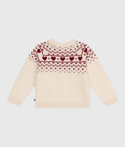AW25 - A0EGM 01 CREAM RED CARDIGAN FALL WINTER 2025/26 HEARTS