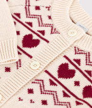 Load image into Gallery viewer, AW25 - A0EGM 01 CREAM RED CARDIGAN FALL WINTER 2025/26 HEARTS
