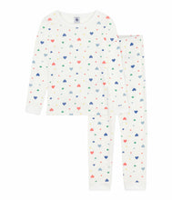 Load image into Gallery viewer, AW25 - A0EI8 01 WHITE MULTI FALL WINTER 2025/26 HEARTS HOODIE LONG SLEEVES PYJAMAS
