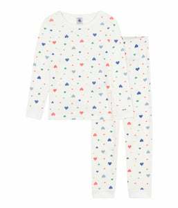 AW25 - A0EI8 01 WHITE MULTI FALL WINTER 2025/26 HEARTS HOODIE LONG SLEEVES PYJAMAS