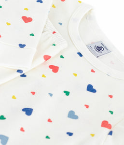 AW25 - A0EI8 01 WHITE MULTI FALL WINTER 2025/26 HEARTS HOODIE LONG SLEEVES PYJAMAS