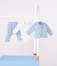 Load image into Gallery viewer, AW25 - A0EKR 01 BLUE WHITE CARDIGAN FALL WINTER 2025/26 LONG SLEEVES NEWBORN OUTFITS
