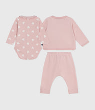 Load image into Gallery viewer, AW25 - A0EKX 01 PINK BODYSUITS CARDIGAN FALL WINTER 2025/26 HEARTS LONG SLEEVES NEWBORN OUTFITS
