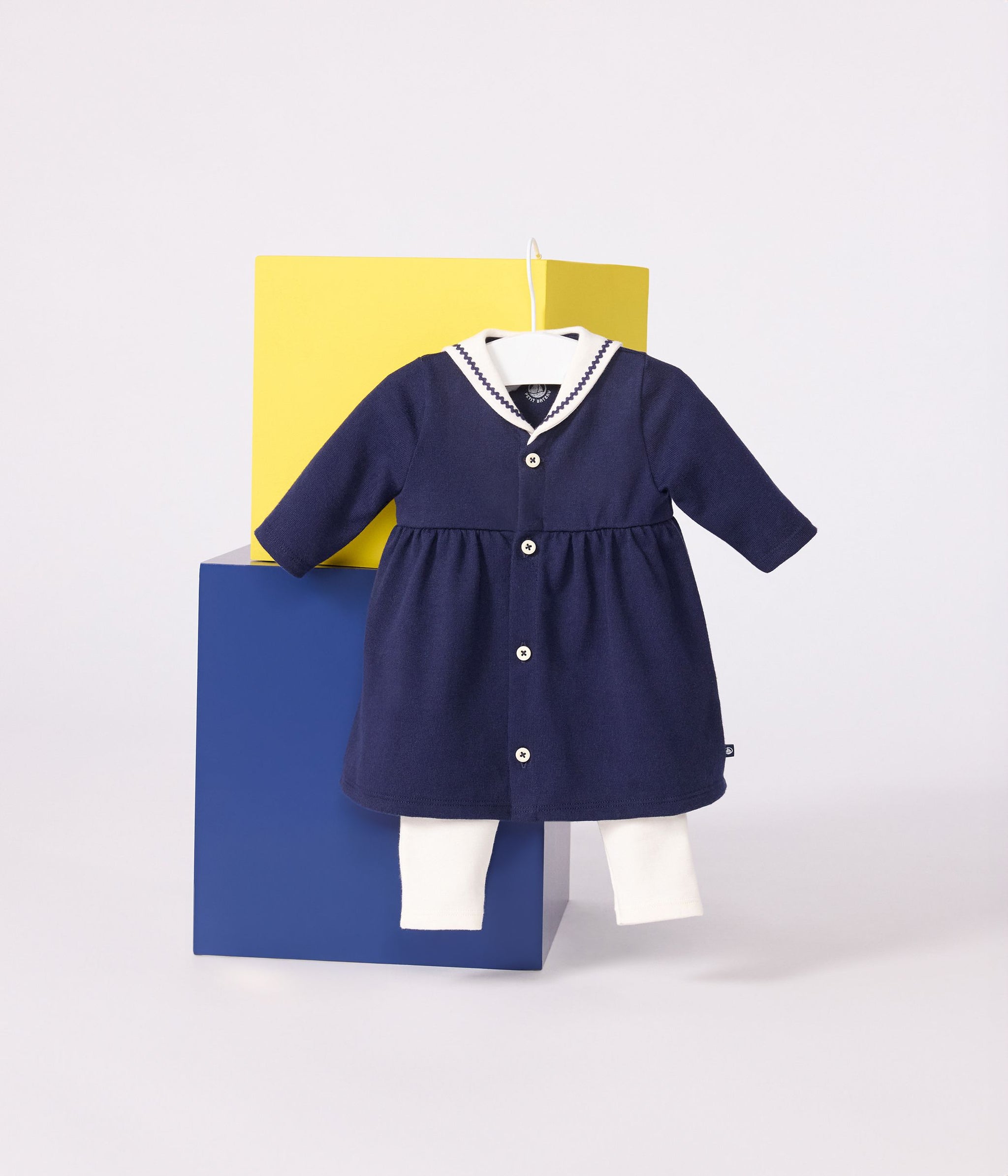 AW25 - A0ELG 01 NAVY CREAM DRESSES FALL WINTER 2025/26 LEGGINGS LONG SLEEVES NEWBORN OUTFITS SAILOR