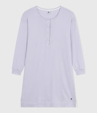 Load image into Gallery viewer, AW25 - A0ERH 01 WHITE LILAC LONG SLEEVES DRESSES FALL WINTER 2025/26 HOMEWEAR PYJAMAS STRIPES
