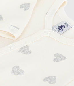 AW25 - A0ERJ 01 WHITE SILVER FALL WINTER 2025/26 HEARTS NEWBORN OUTFITS