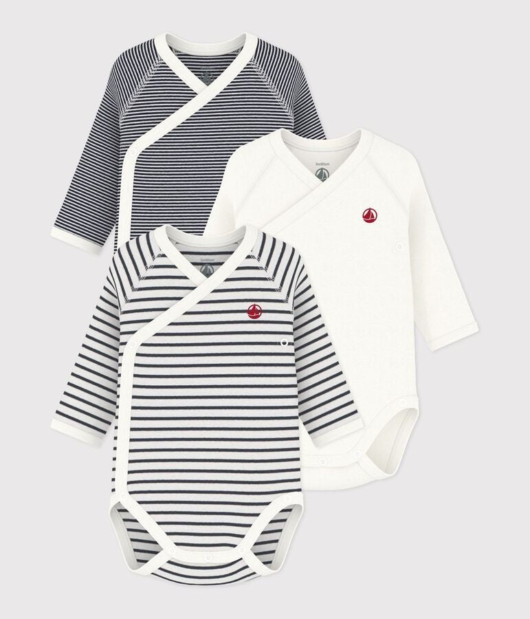 SS26 - 54219 00 WHITE NAVY BODYSUITS NEWBORN SAILOR SPRING SUMMER 2026 STRIPES