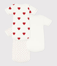 Load image into Gallery viewer, SS26 - A00BB 00 WHITE RED BODYSUITS HEARTS NEWBORN SPRING SUMMER 2026
