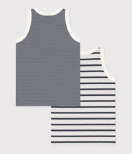 Load image into Gallery viewer, SS26 - A01DS 00 WHITE NAVY SPRING SUMMER 2026 STRIPES TOPS UNDERWEAR
