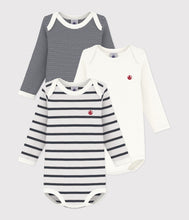Load image into Gallery viewer, SS26 - A01TB 00 WHITE NAVY BODYSUITS NEWBORN SAILOR SPRING SUMMER 2026 STRIPES
