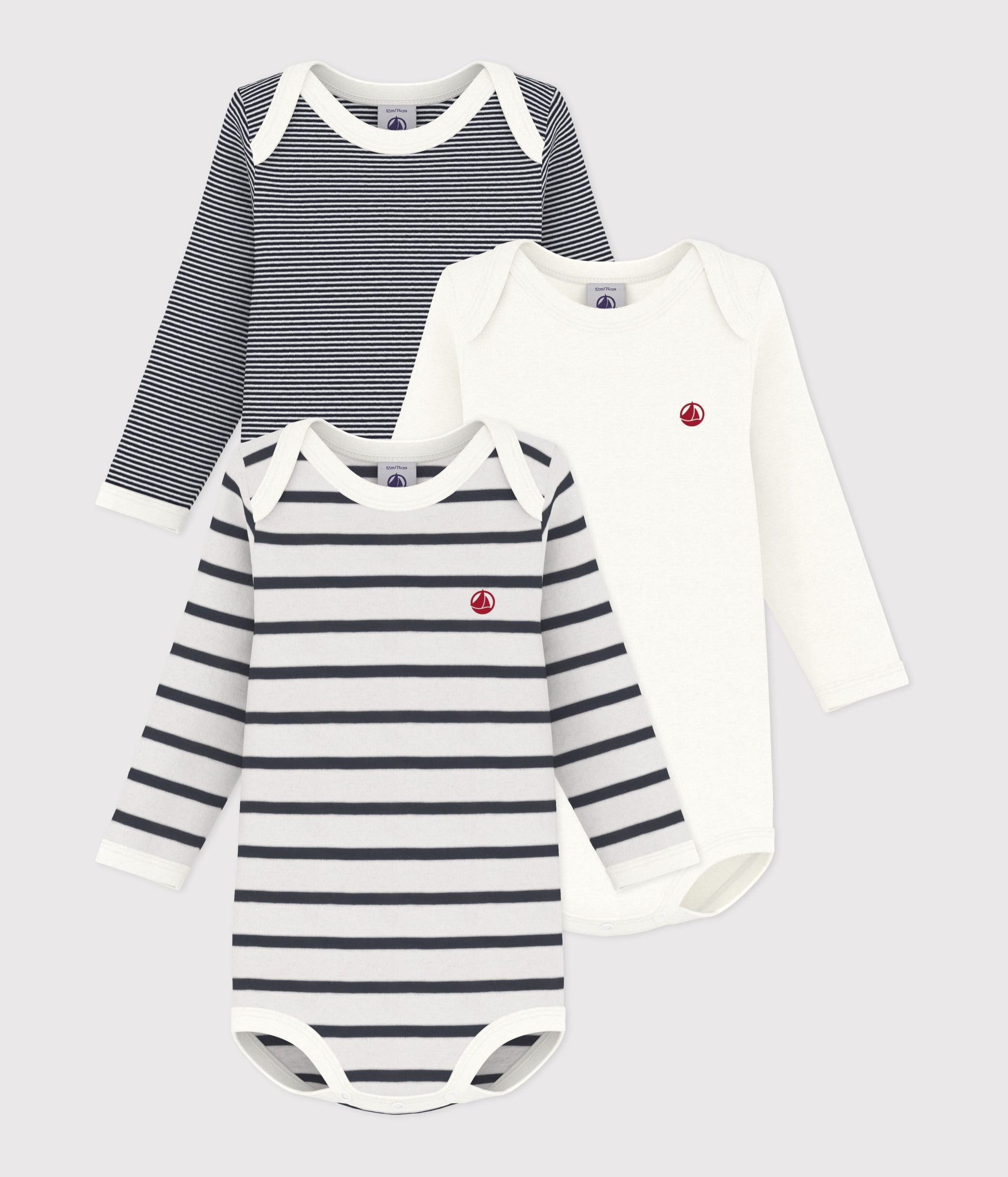 SS26 - A01TB 00 WHITE NAVY BODYSUITS NEWBORN SAILOR SPRING SUMMER 2026 STRIPES