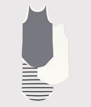 Load image into Gallery viewer, SS26 - A02EI 00 WHITE NAVY BODYSUITS NEWBORN SAILOR SPRING SUMMER 2026 STRIPES
