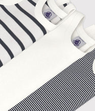 Load image into Gallery viewer, SS26 - A02EI 00 WHITE NAVY BODYSUITS NEWBORN SAILOR SPRING SUMMER 2026 STRIPES
