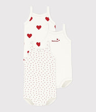 Load image into Gallery viewer, SS26 - A04IX 00 WHITE RED BODYSUITS HEARTS NEWBORN SPRING SUMMER 2026
