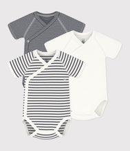 Load image into Gallery viewer, SS26 - A097H 00 WHITE NAVY BODYSUITS NEWBORN SAILOR SPRING SUMMER 2026 STRIPES
