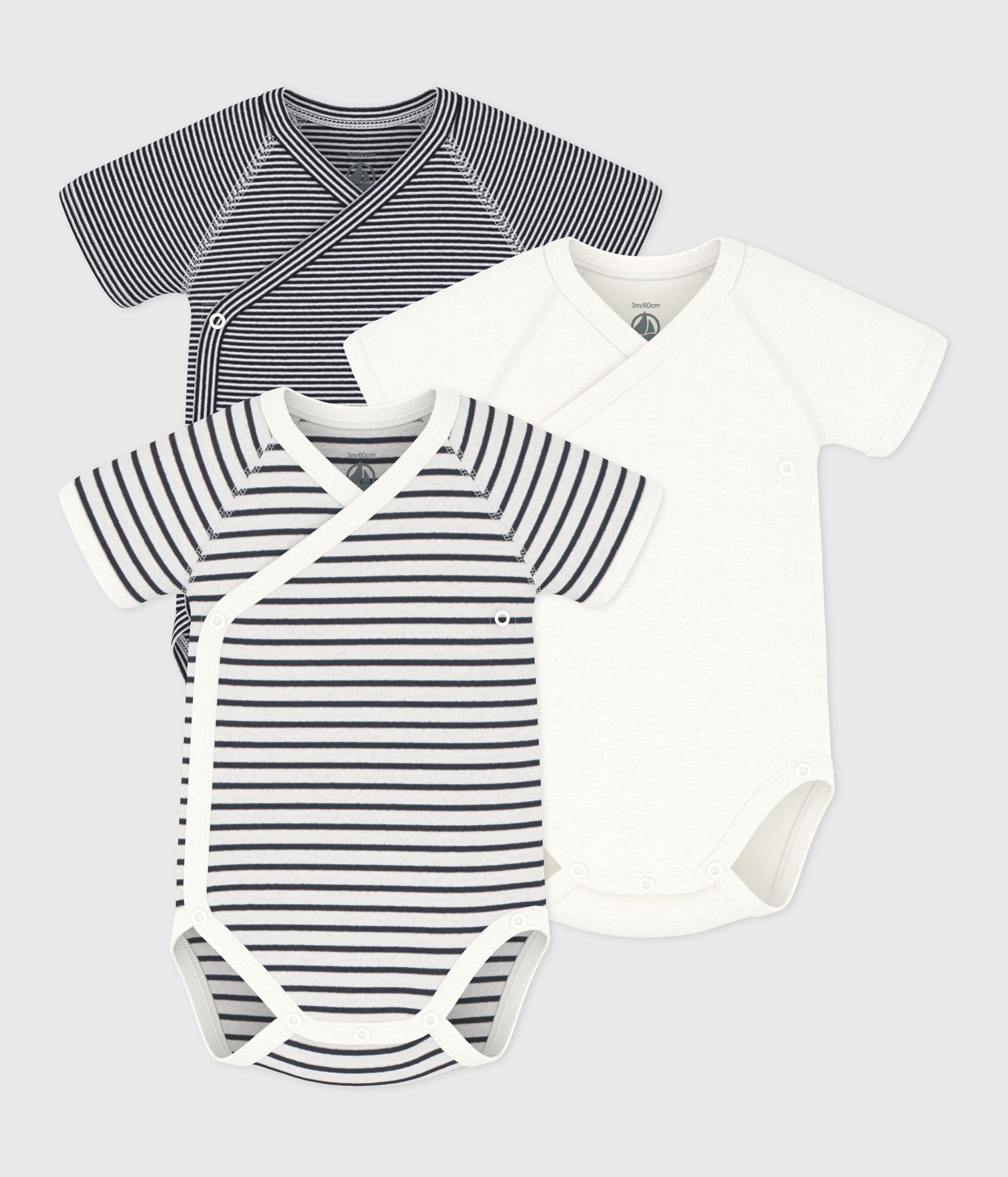 SS26 - A097H 00 WHITE NAVY BODYSUITS NEWBORN SAILOR SPRING SUMMER 2026 STRIPES