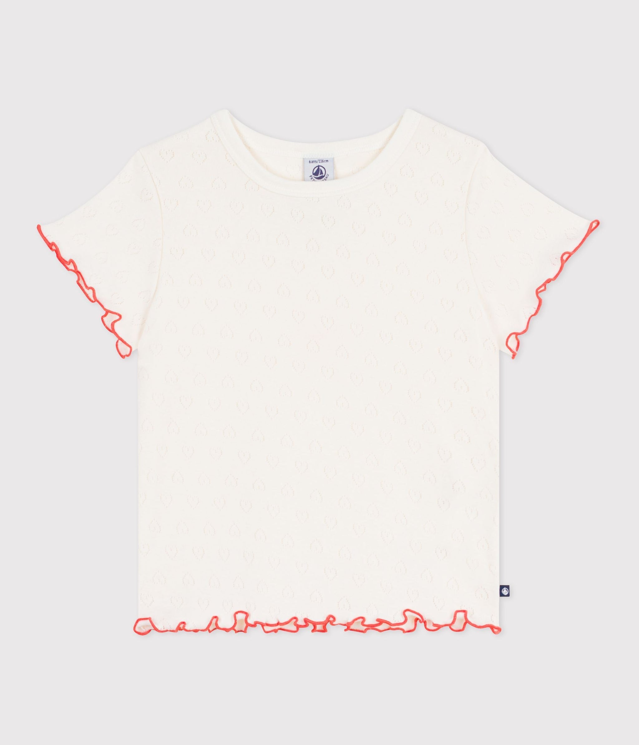 SS26 - A0FBH 01 ECRU GIRL HEARTS SPRING SUMMER 2026 TOPS