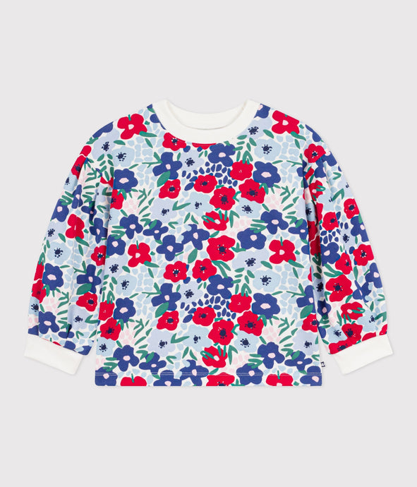 Petit Bateau Suéter Pullover Bébé Fille - Imprimé Oiseaux Coton Bio