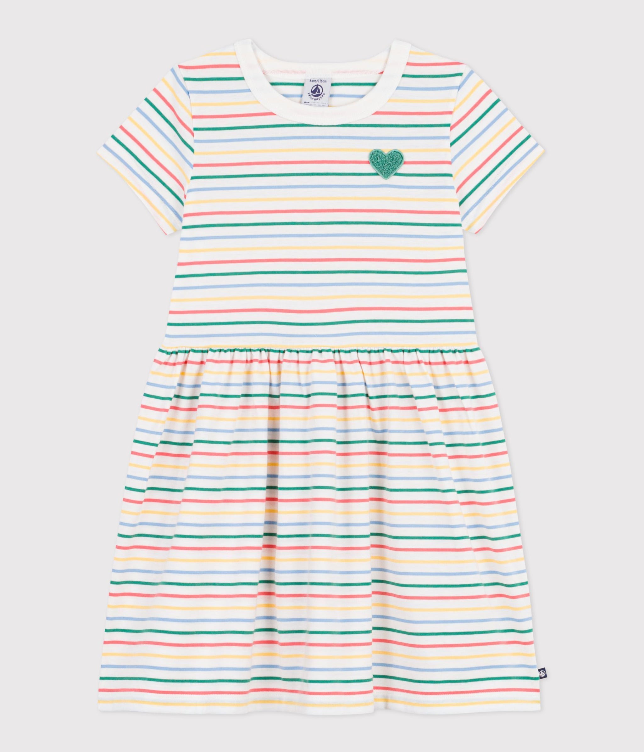 SS26 - A0FNJ 01 WHITE MULTI DRESSES GIRL NEW ARRIVAL SPRING SUMMER 2026 STRIPES