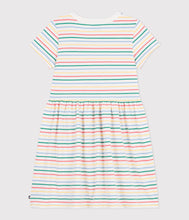 Load image into Gallery viewer, SS26 - A0FNJ 01 WHITE MULTI DRESSES GIRL NEW ARRIVAL SPRING SUMMER 2026 STRIPES
