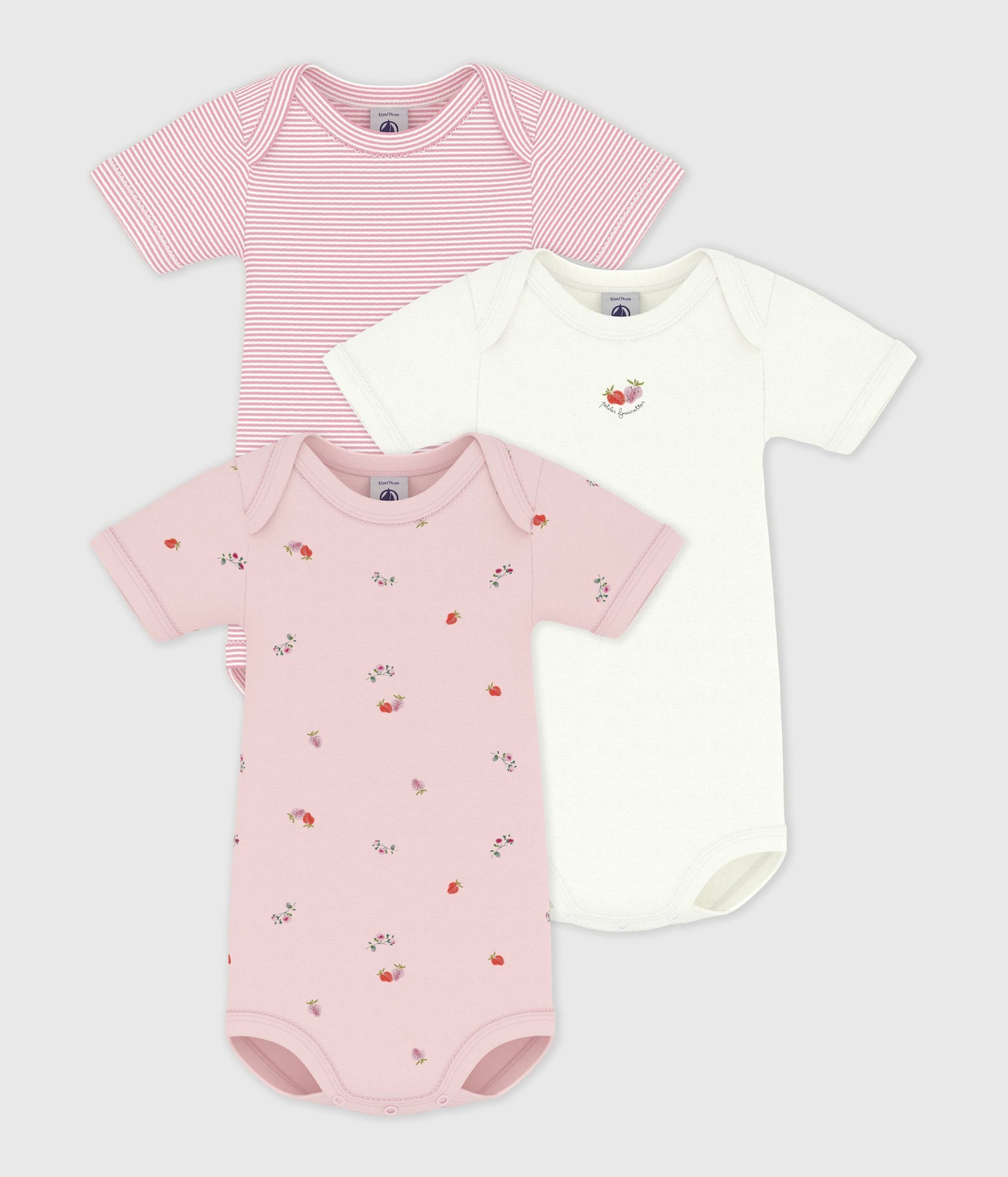 SS26 - A0FOU 00 PINK MULTI BABY BODYSUITS NEWBORN SPRING SUMMER 2026 STRIPES