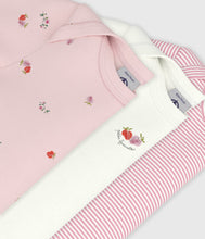 Load image into Gallery viewer, SS26 - A0FOU 00 PINK MULTI BABY BODYSUITS NEWBORN SPRING SUMMER 2026 STRIPES
