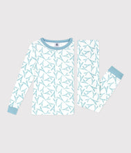 Load image into Gallery viewer, SS26 - A0FPE 01 WHITE TEAL NEW ARRIVAL PAJAMAS PARISIAN SPRING SUMMER 2026
