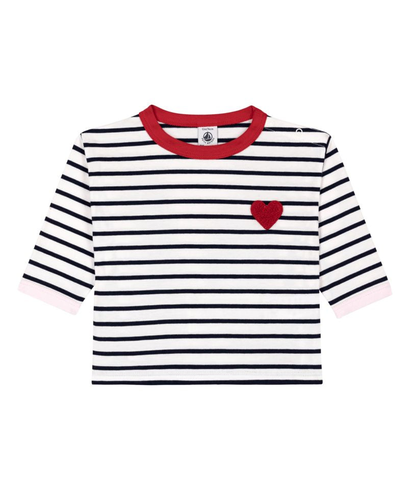 SS26 - A0FPQ 01 WHITE NAVY HEARTS NEW ARRIVAL SPRING SUMMER 2026 STRIPES TOPS