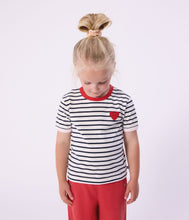 Load image into Gallery viewer, SS26 - A0FR1 01 WHITE NAVY HEARTS NEW ARRIVAL SPRING SUMMER 2026 STRIPES TOPS
