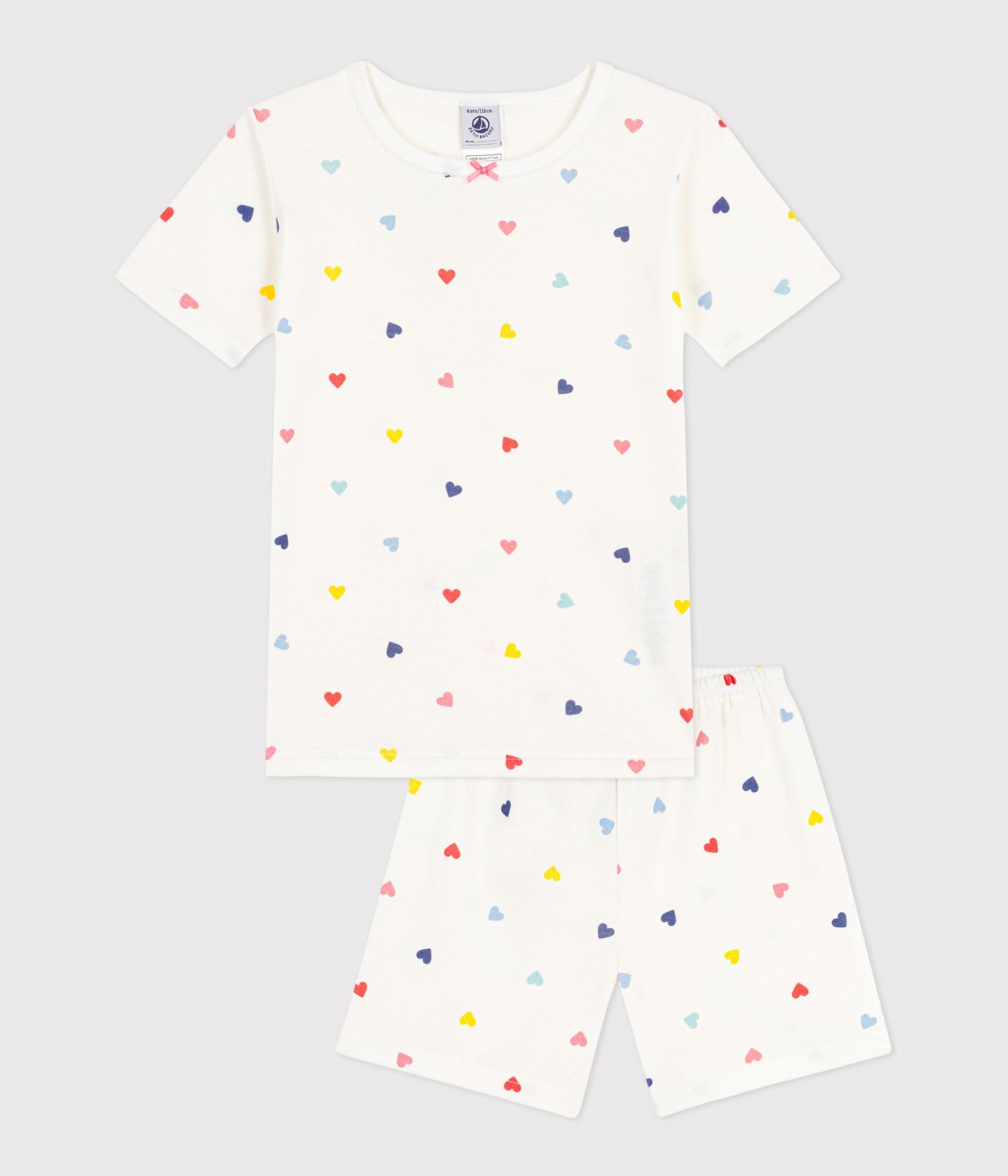 SS26 - A0FV9 01 WHITE MULTI HEARTS NEW ARRIVAL PAJAMAS SPRING SUMMER 2026