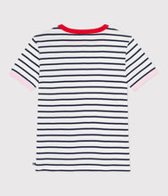 Load image into Gallery viewer, SS26 - A0FWA 01 WHITE NAVY HEARTS SPRING SUMMER 2026 STRIPES TOPS
