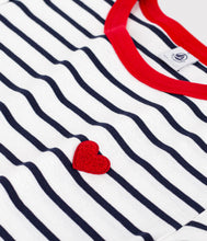 Load image into Gallery viewer, SS26 - A0FWA 01 WHITE NAVY HEARTS SPRING SUMMER 2026 STRIPES TOPS
