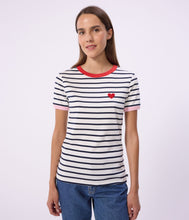 Load image into Gallery viewer, SS26 - A0FWA 01 WHITE NAVY HEARTS SPRING SUMMER 2026 STRIPES TOPS
