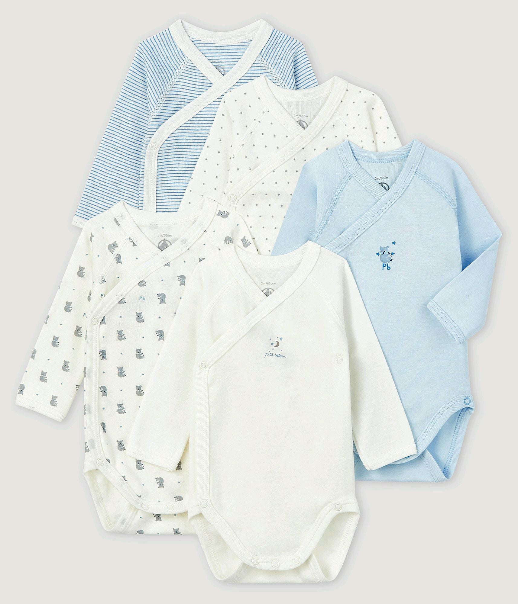 SS26 -56496 99 BLUE MULTI BABY BODYSUITS NEW ARRIVAL SPRING SUMMER 2026 STARS STRIPES