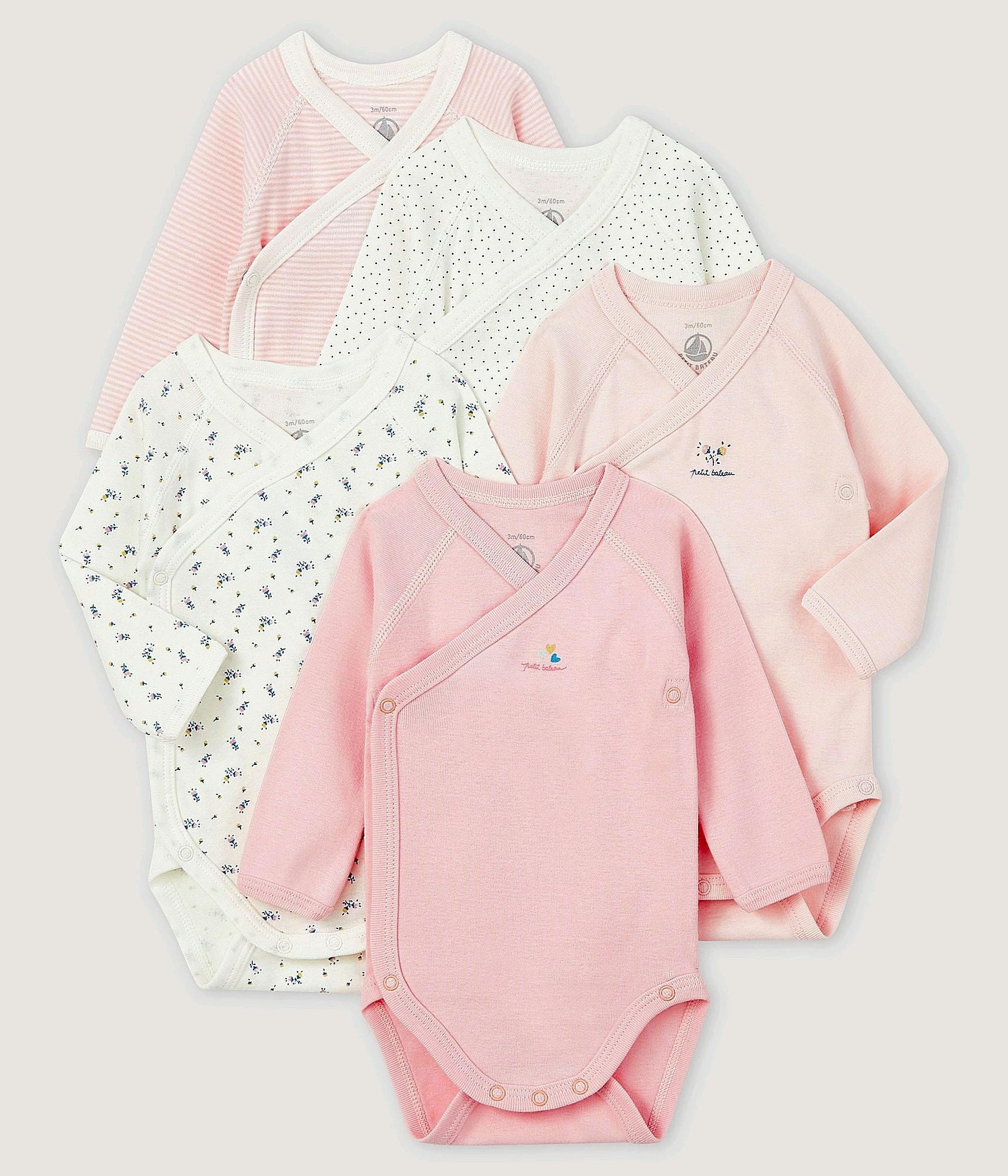 SS26 -56496 PK 00 PINK MULTI BABY BODYSUITS HEARTS NEW ARRIVAL SPRING SUMMER 2026 STRIPES