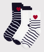 Load image into Gallery viewer, AW25 - A0E52 01 WHITE NAVY ACCESSORIES FALL WINTER 2026 GIRL NEW ARRIVAL STRIPES
